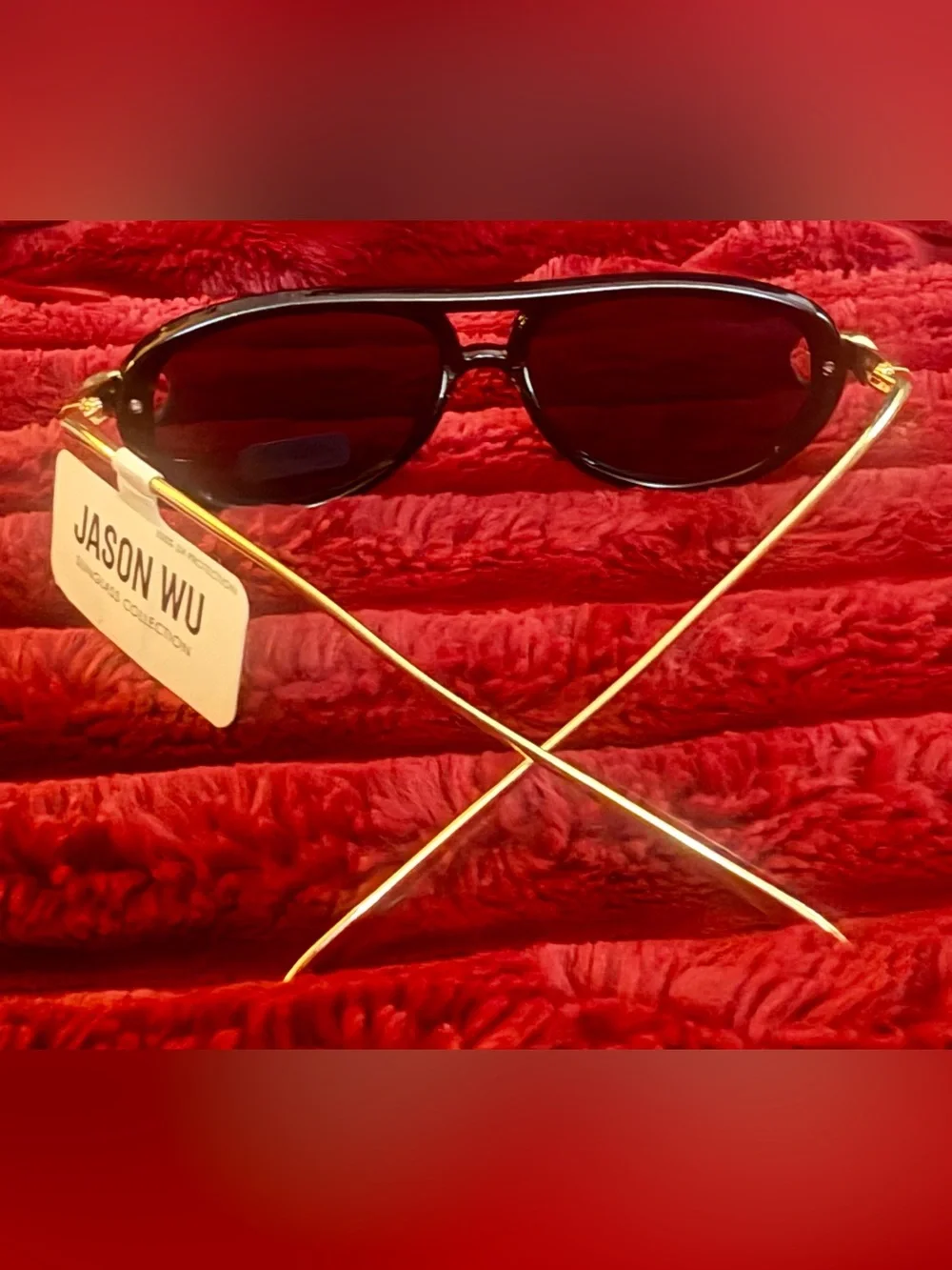 🕶️Jason Wu Black Sunglasses with Gold Accents